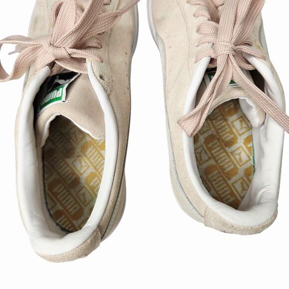 Puma Suede Classic 21 Shoes Womens SZ 8 Pink White Lace Up Sneakers Skater - Picture 8 of 11
